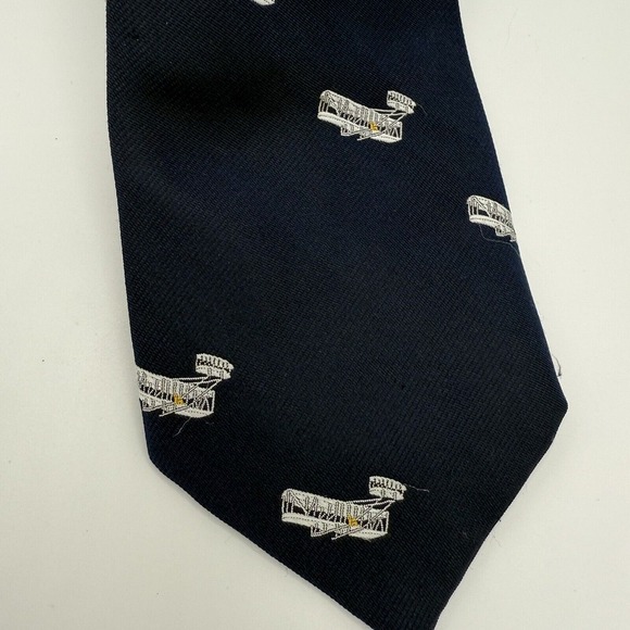 Vintage Flying Scotsman Collection Aviation Tie Classic Navy Wright Brothers - Picture 2 of 6